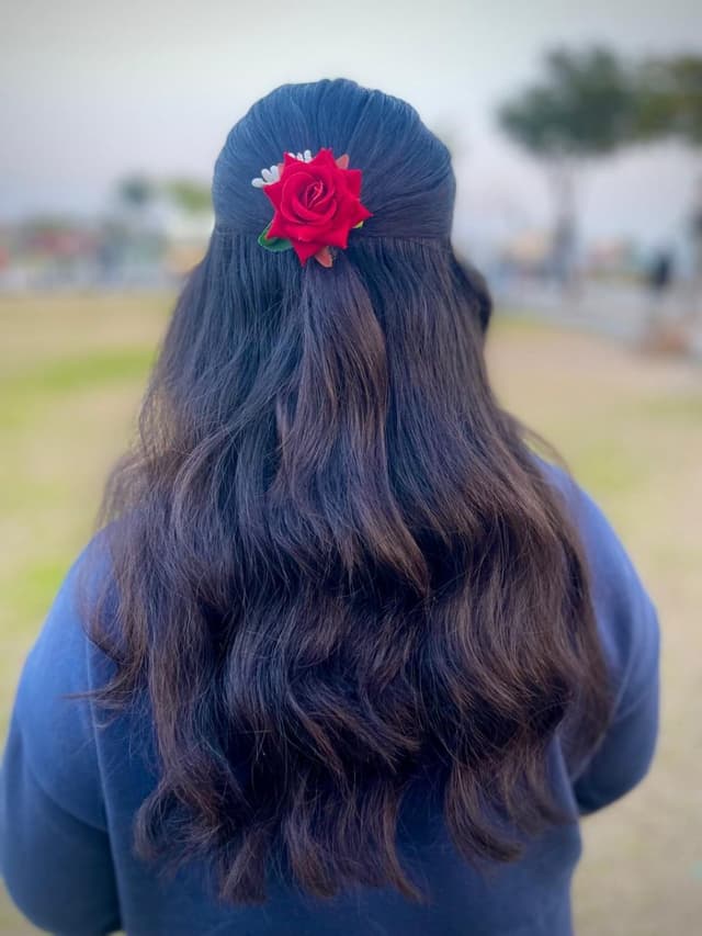 Velvet rose design hairpins