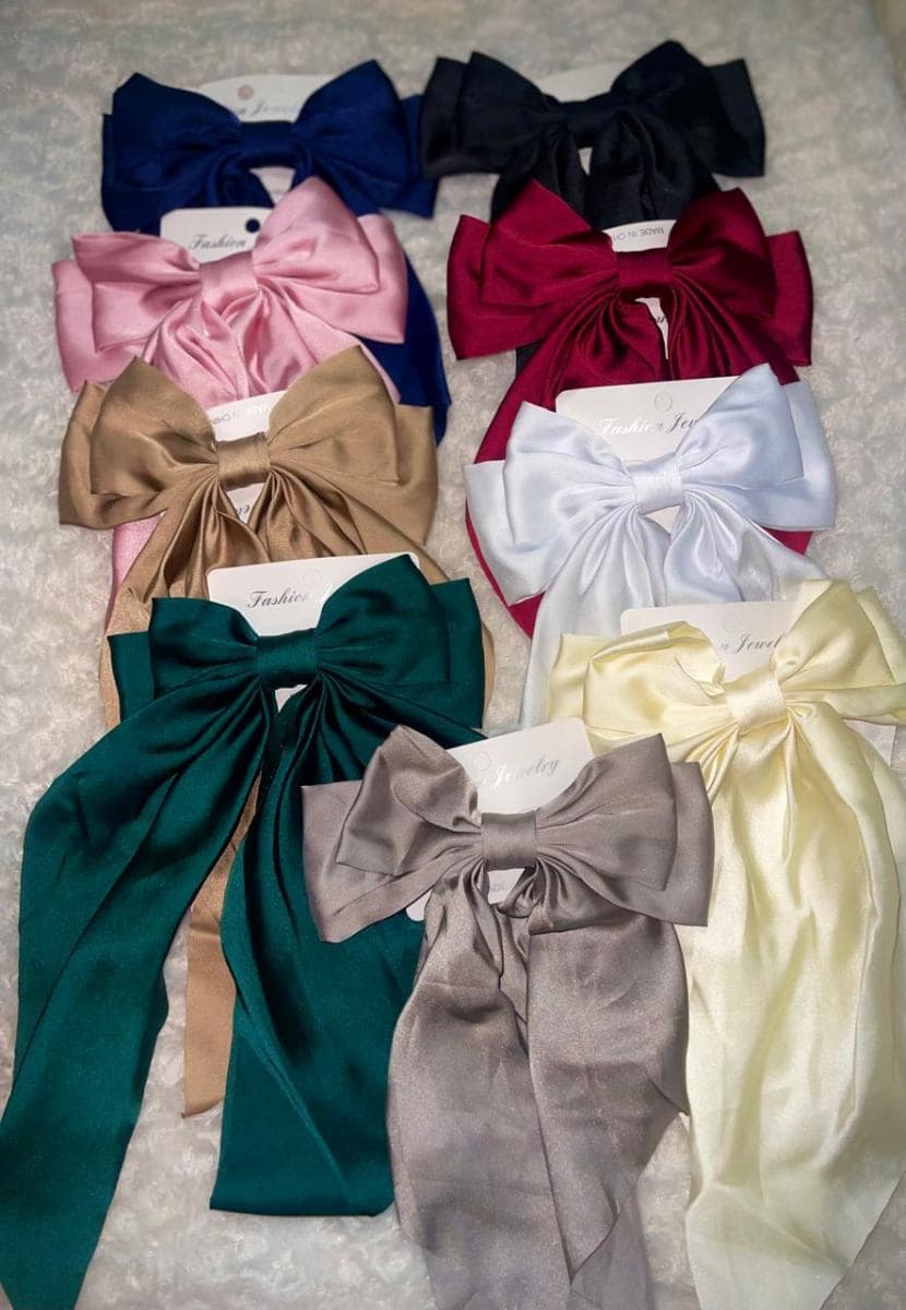 Silk long hanging bows 